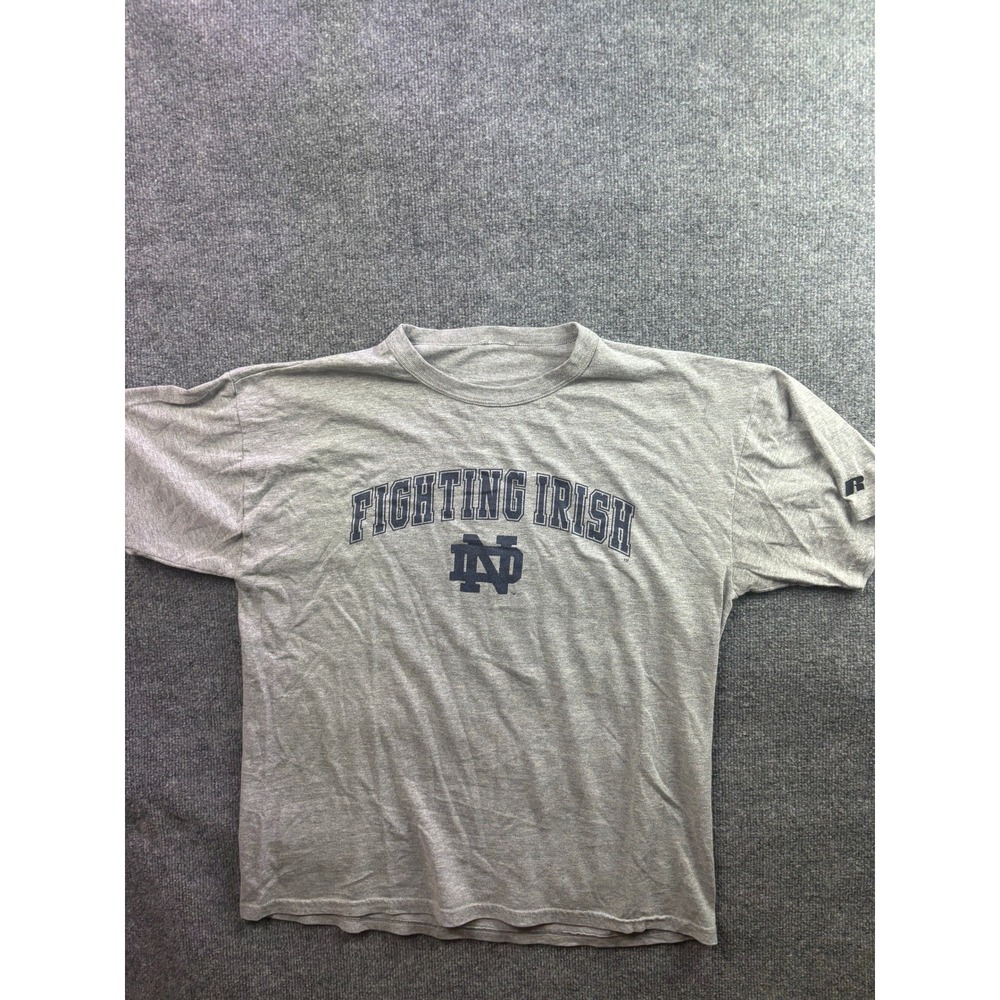 Russell Athletic Notre Dame T-Shirt Mens XL Gray Fighting Irish NCAA Football